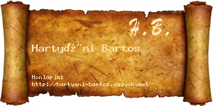 Hartyáni Bartos névjegykártya